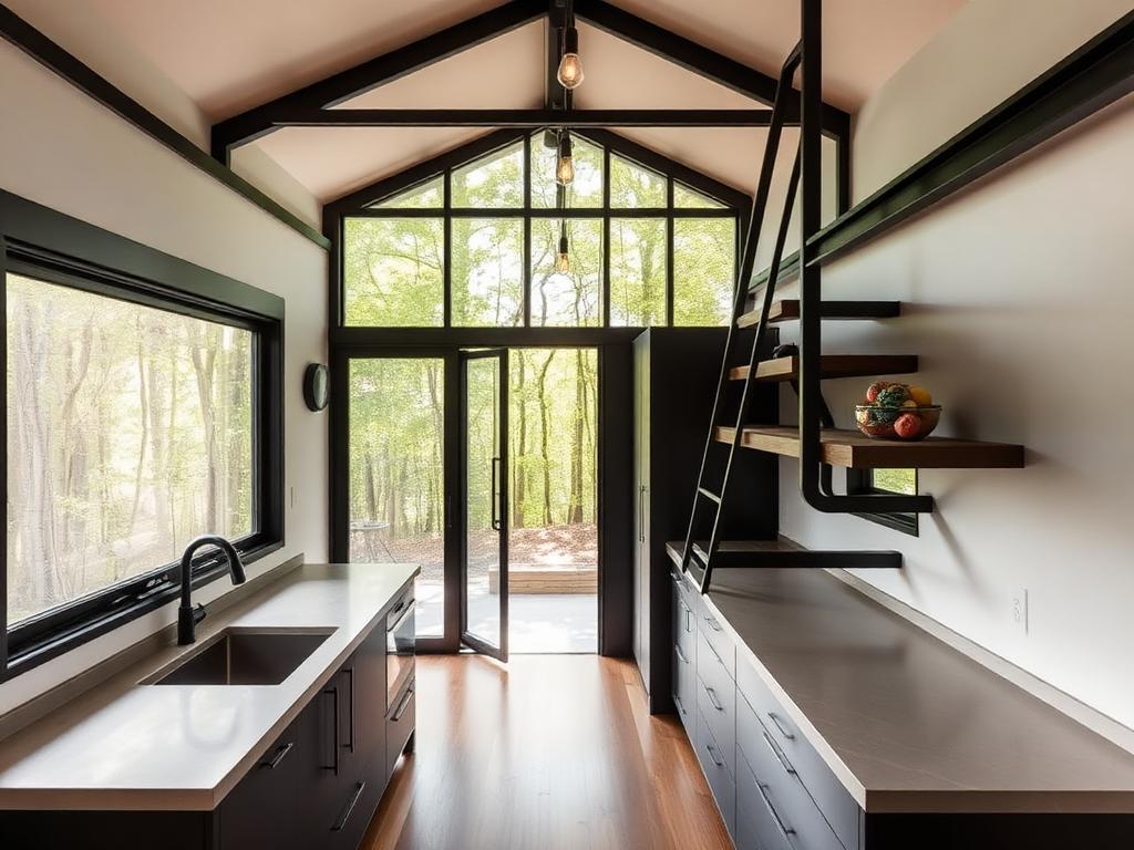 Modern Industrial tiny house interior