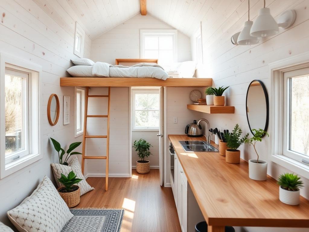 Scandinavian Minimal tiny house interior